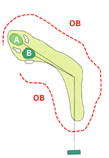 日立ゴルフクラブ OUT9番ホール コース図