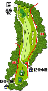 松本カントリークラブ IN15番ホール コース図