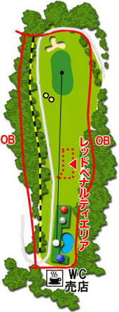 松本カントリークラブ IN16番ホール コース図