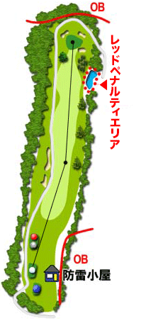 松本カントリークラブ OUT5番ホール コース図