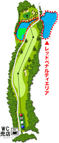 松本カントリークラブ OUT7番ホール コース図