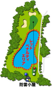 松本カントリークラブ OUT8番ホール コース図