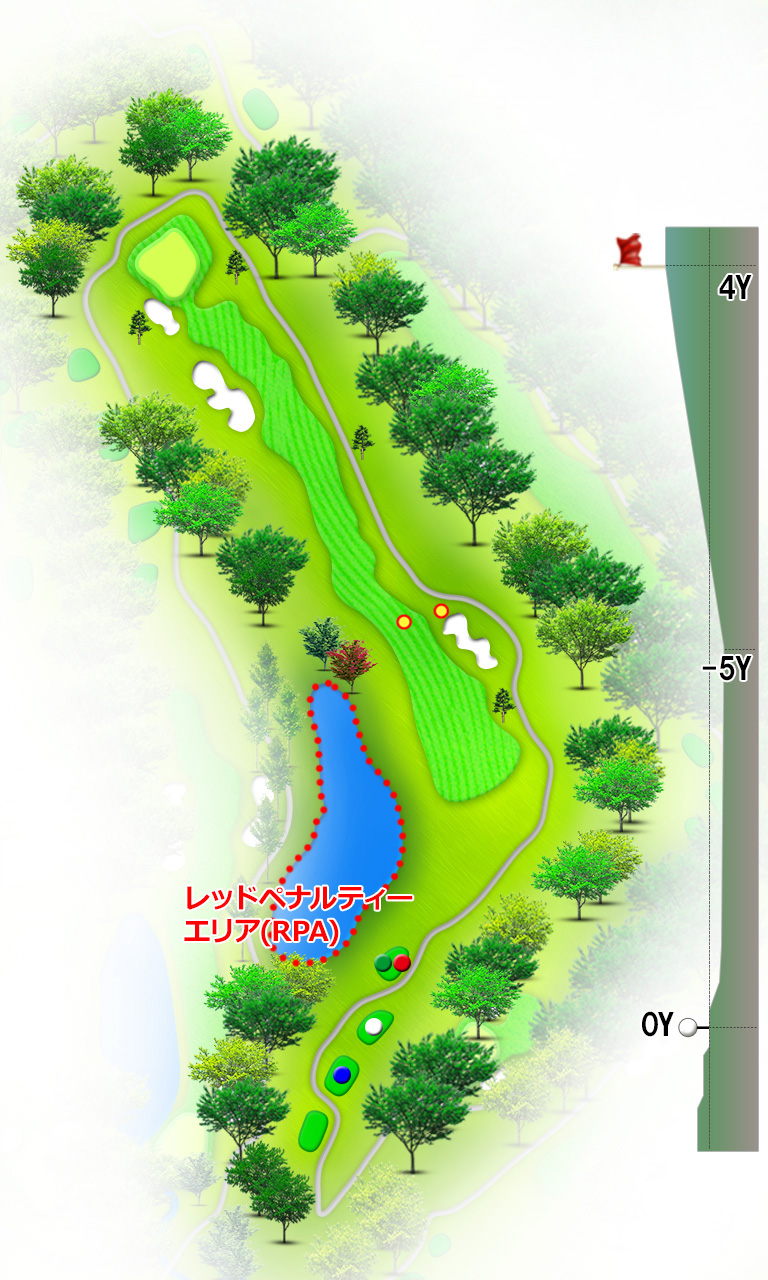 富士市原ゴルフクラブ（旧富士ＯＧＭゴルフクラブ市原コース） IN17番ホール コース図