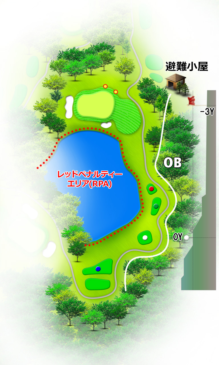 富士市原ゴルフクラブ（旧富士ＯＧＭゴルフクラブ市原コース） OUT2番ホール コース図