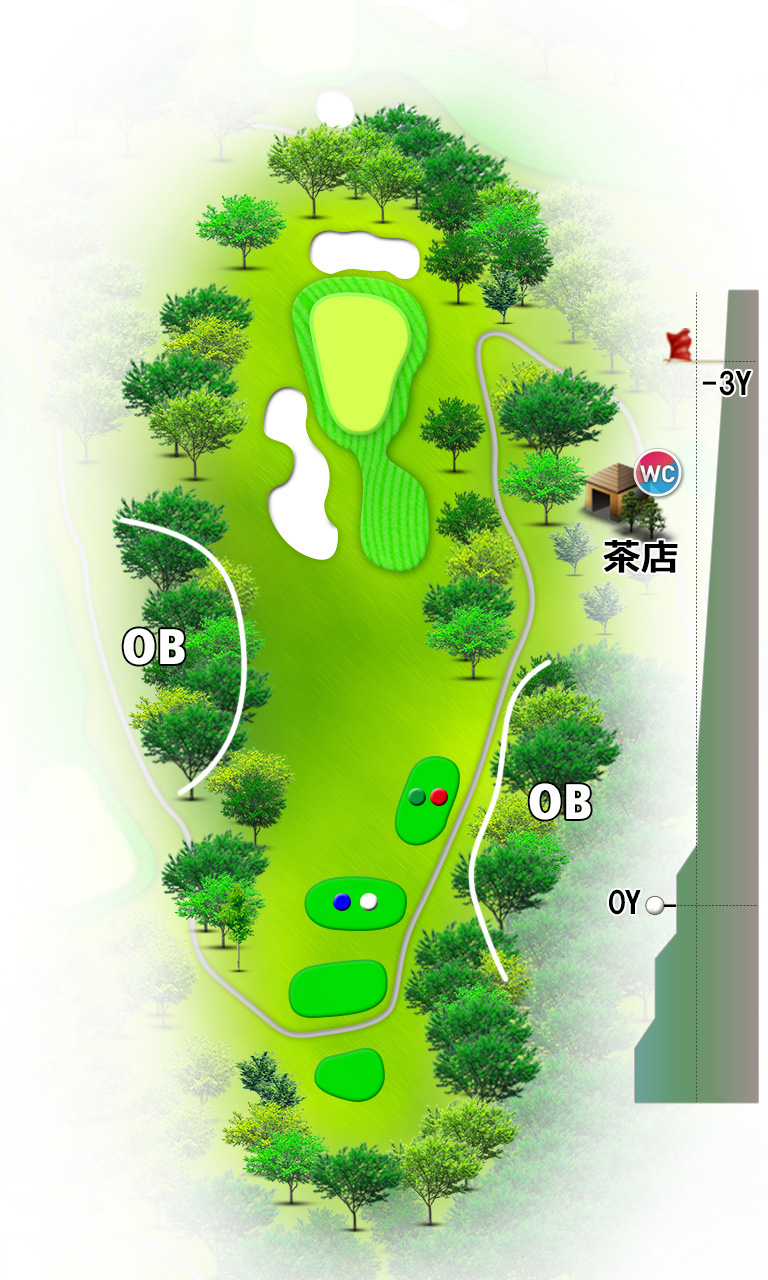 富士市原ゴルフクラブ（旧富士ＯＧＭゴルフクラブ市原コース） OUT5番ホール コース図