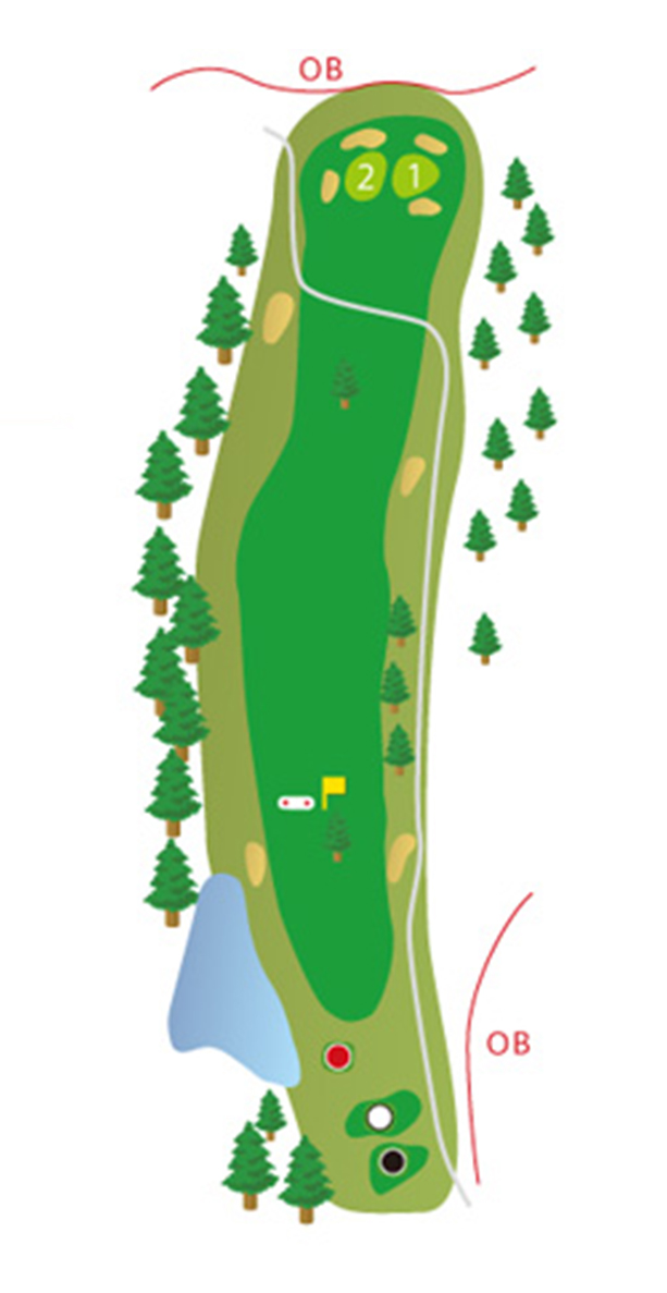 板倉ゴルフ場 IN16番ホール コース図