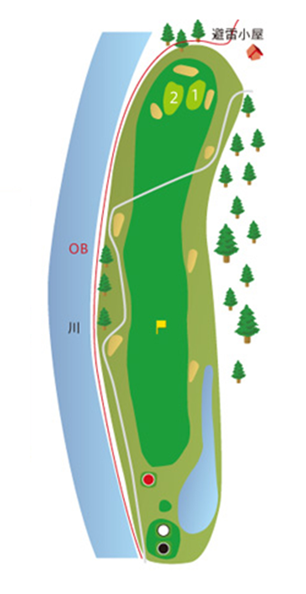 板倉ゴルフ場 OUT7番ホール コース図