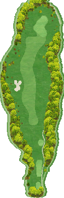 宮崎小林カントリークラブ OUT1番ホール コース図