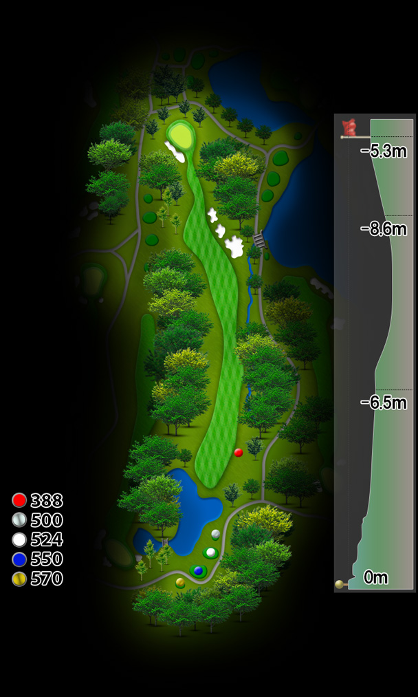 イーグルポイントゴルフクラブ IN15番ホール コース図