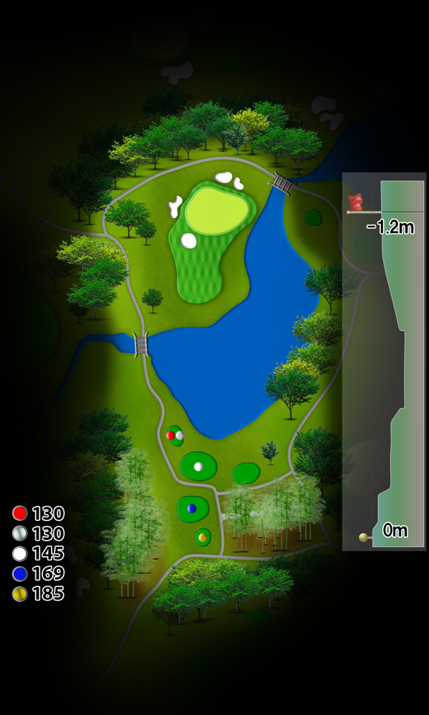 イーグルポイントゴルフクラブ IN16番ホール コース図