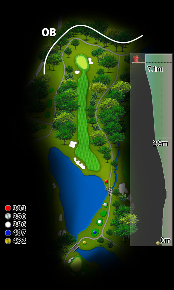 イーグルポイントゴルフクラブ IN17番ホール コース図