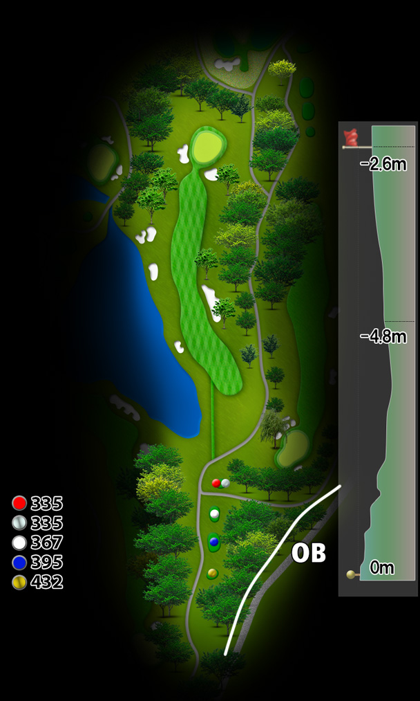 イーグルポイントゴルフクラブ IN18番ホール コース図