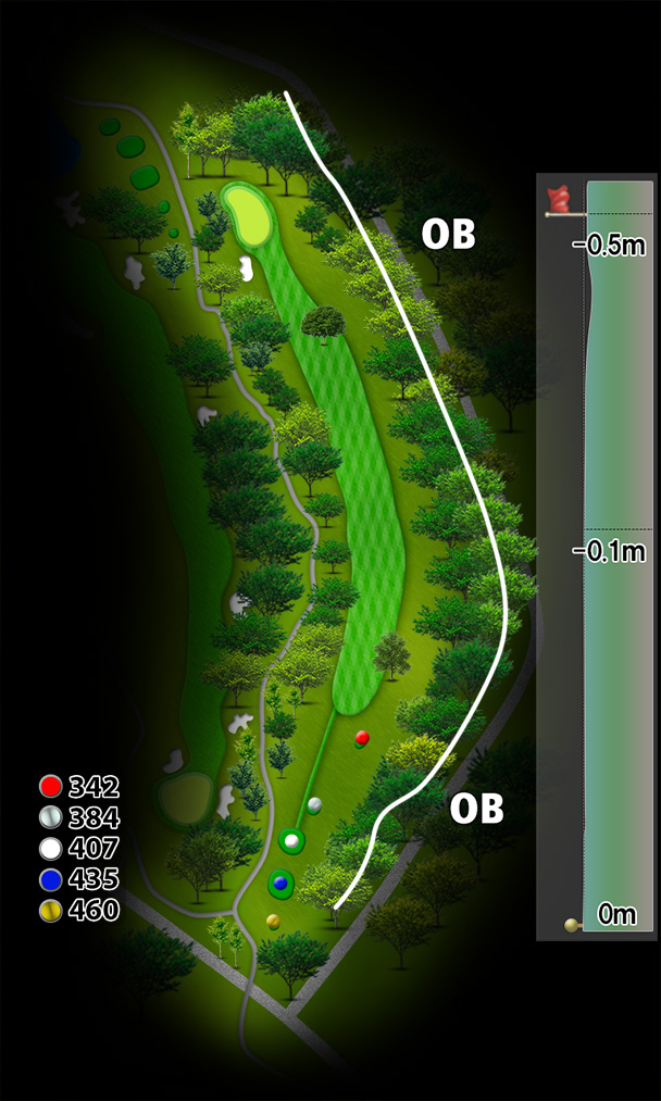 イーグルポイントゴルフクラブ OUT2番ホール コース図
