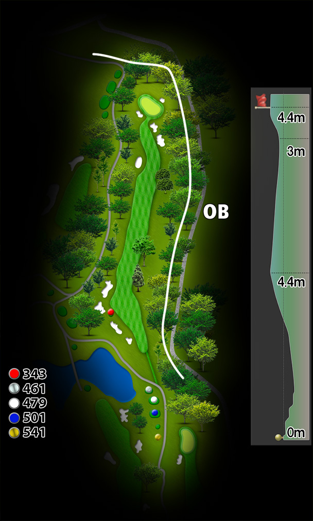 イーグルポイントゴルフクラブ OUT3番ホール コース図