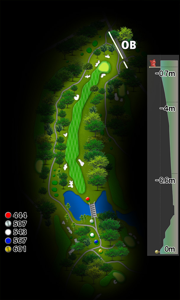 イーグルポイントゴルフクラブ OUT8番ホール コース図