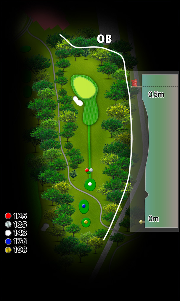 イーグルポイントゴルフクラブ OUT9番ホール コース図