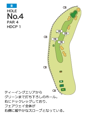グランドスラムカントリークラブ 東コース4番ホール コース図