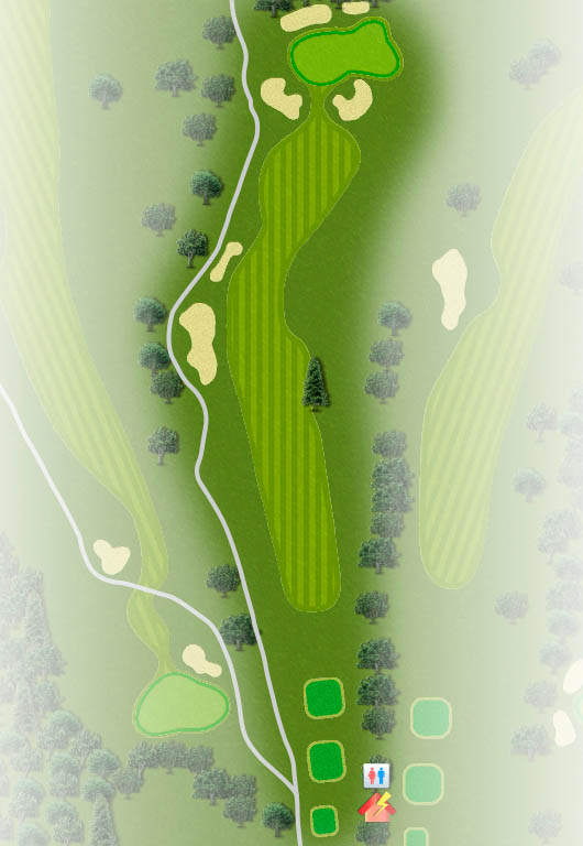 ＣＹＫＡＮ Ｗｉｎｎｅｒ'ｓ ＧＯＬＦ ＣＬＵＢ（旧：ＷＩＴＨＩＮ ＳＴＹＬＥ ＧＯＬＦ ＣＬＵＢ ） OUT1番ホール コース図