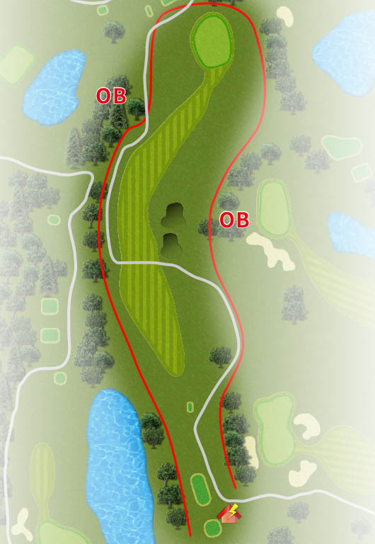 ＣＹＫＡＮ Ｗｉｎｎｅｒ'ｓ ＧＯＬＦ ＣＬＵＢ（旧：ＷＩＴＨＩＮ ＳＴＹＬＥ ＧＯＬＦ ＣＬＵＢ ） OUT2番ホール コース図