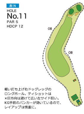 亀山ゴルフクラブ 西コースIN11番ホール コース図