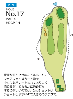 亀山ゴルフクラブ 西コースIN17番ホール コース図
