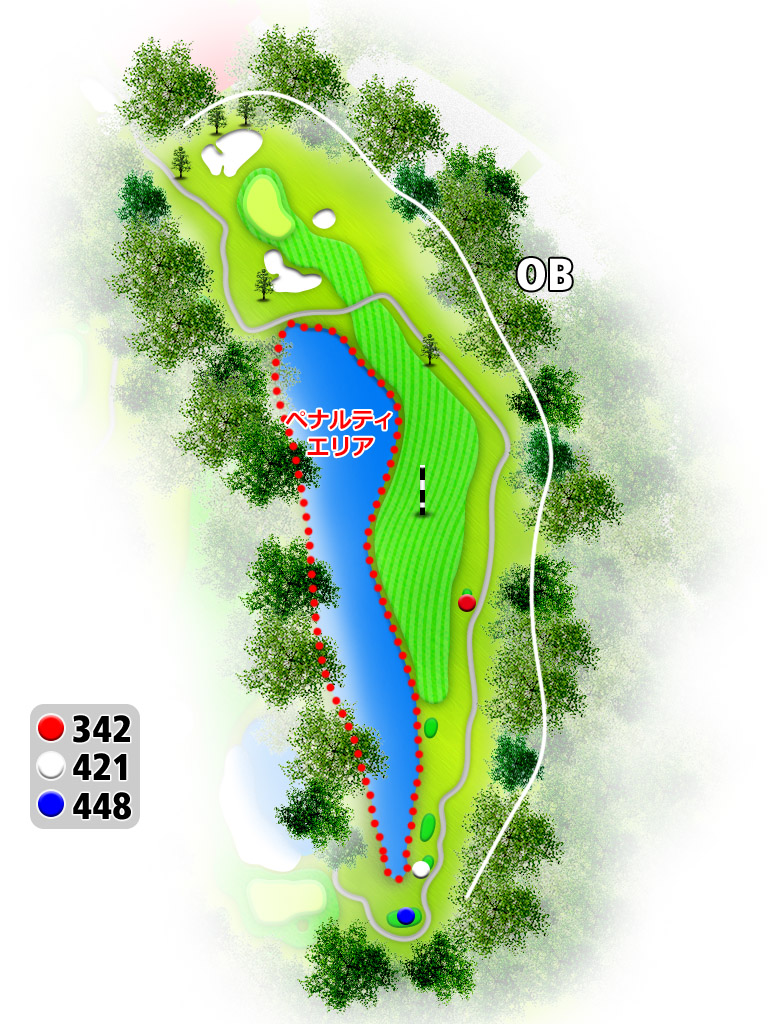 アクアラインゴルフクラブ IN18番ホール コース図