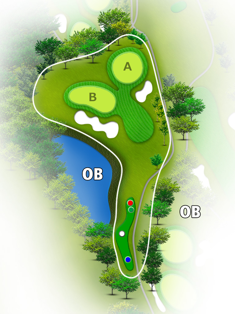 堺カントリークラブ 竹7番ホール コース図