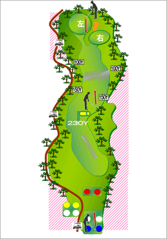 三重カンツリークラブ（三重県） IN16番ホール コース図