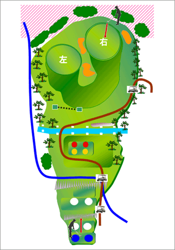 三重カンツリークラブ（三重県） OUT3番ホール コース図