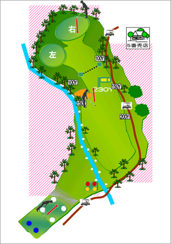 三重カンツリークラブ（三重県） OUT4番ホール コース図