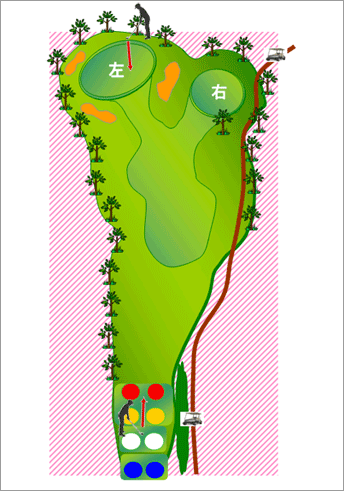 三重カンツリークラブ（三重県） OUT7番ホール コース図