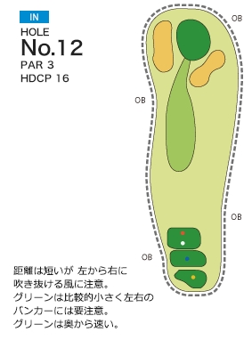 松山国際ゴルフ倶楽部 IN12番ホール コース図