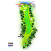 晴山ゴルフ場 IN14番ホール コース図