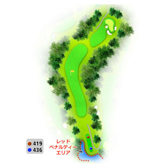 晴山ゴルフ場 IN15番ホール コース図