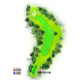 晴山ゴルフ場 OUT4番ホール コース図