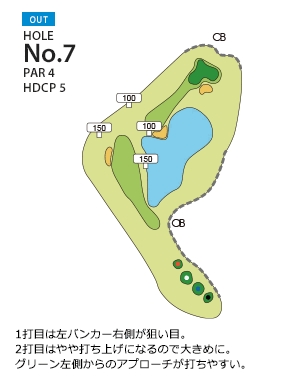 京カントリークラブ OUT7番ホール コース図