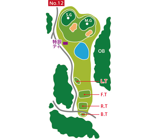 タラオカントリークラブ 東 IN11番ホール コース図