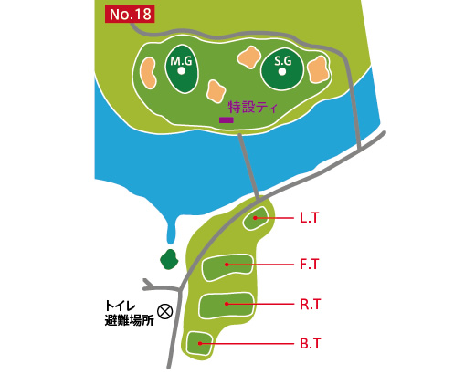 タラオカントリークラブ 東 IN17番ホール コース図