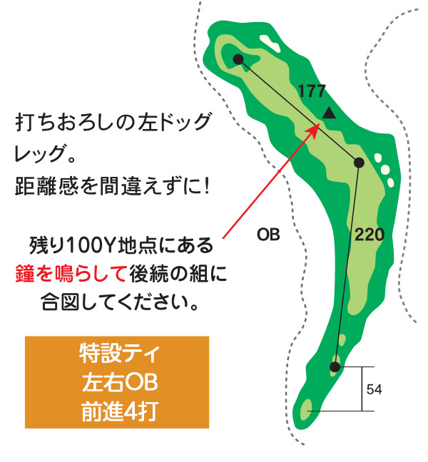 ザ・カントリークラブ・能登 みさごコース4番ホール コース図