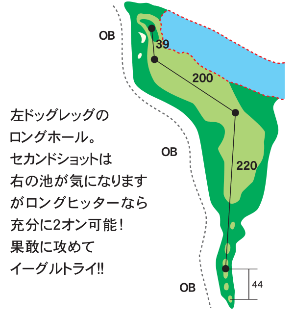 ザ・カントリークラブ・能登 みさごコース5番ホール コース図