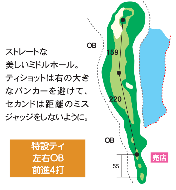ザ・カントリークラブ・能登 みさごコース6番ホール コース図