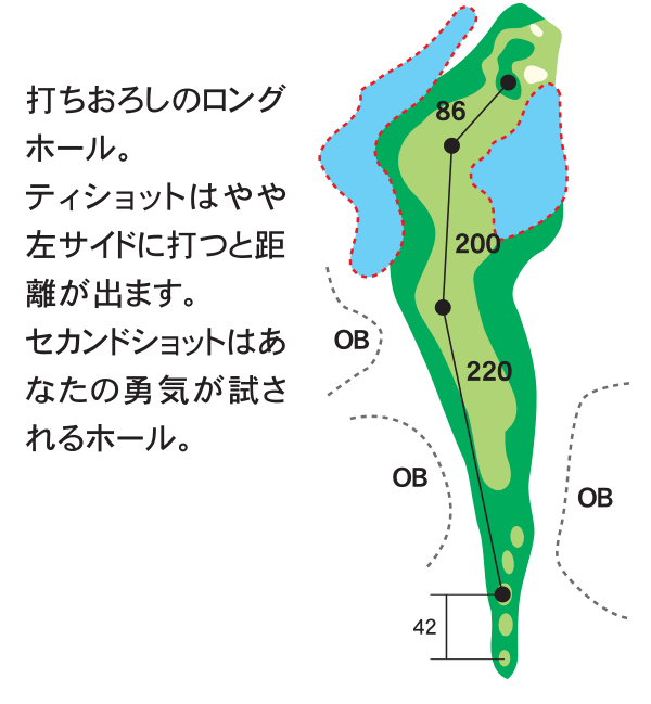 ザ・カントリークラブ・能登 おおたかコース4番ホール コース図