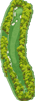 芸南カントリークラブ IN18番ホール コース図