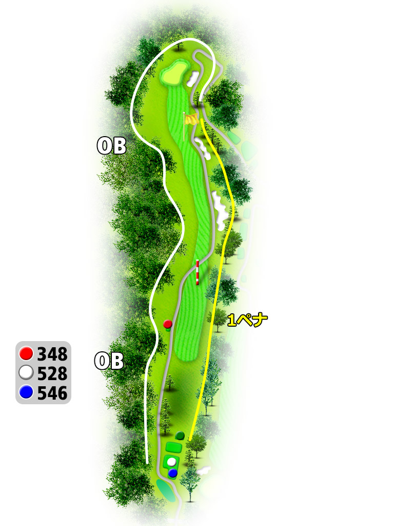 三島カントリークラブ IN10番ホール コース図
