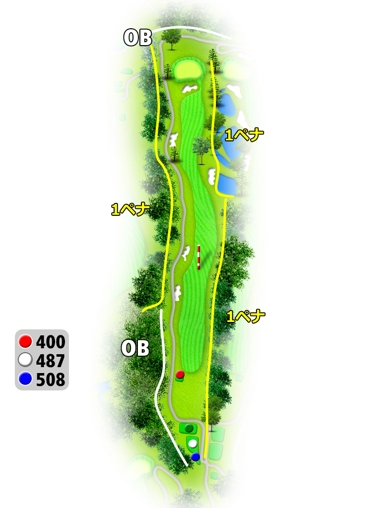 三島カントリークラブ IN18番ホール コース図