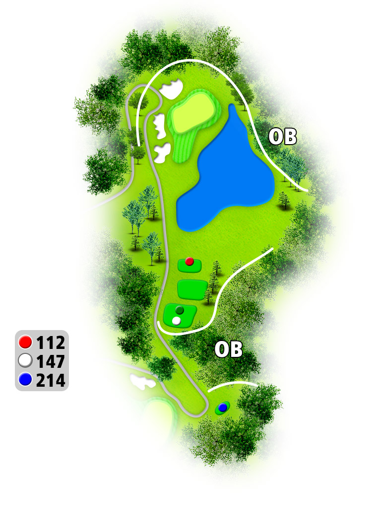 三島カントリークラブ OUT4番ホール コース図