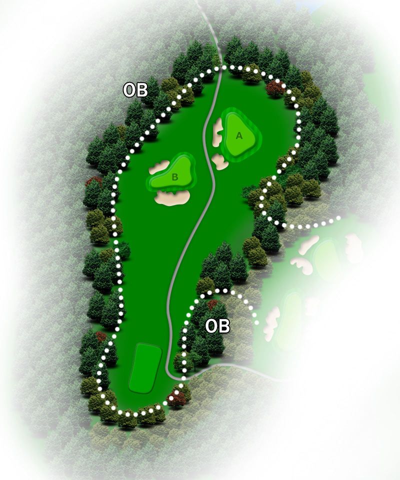 河口湖カントリークラブ 東コース5番ホール コース図