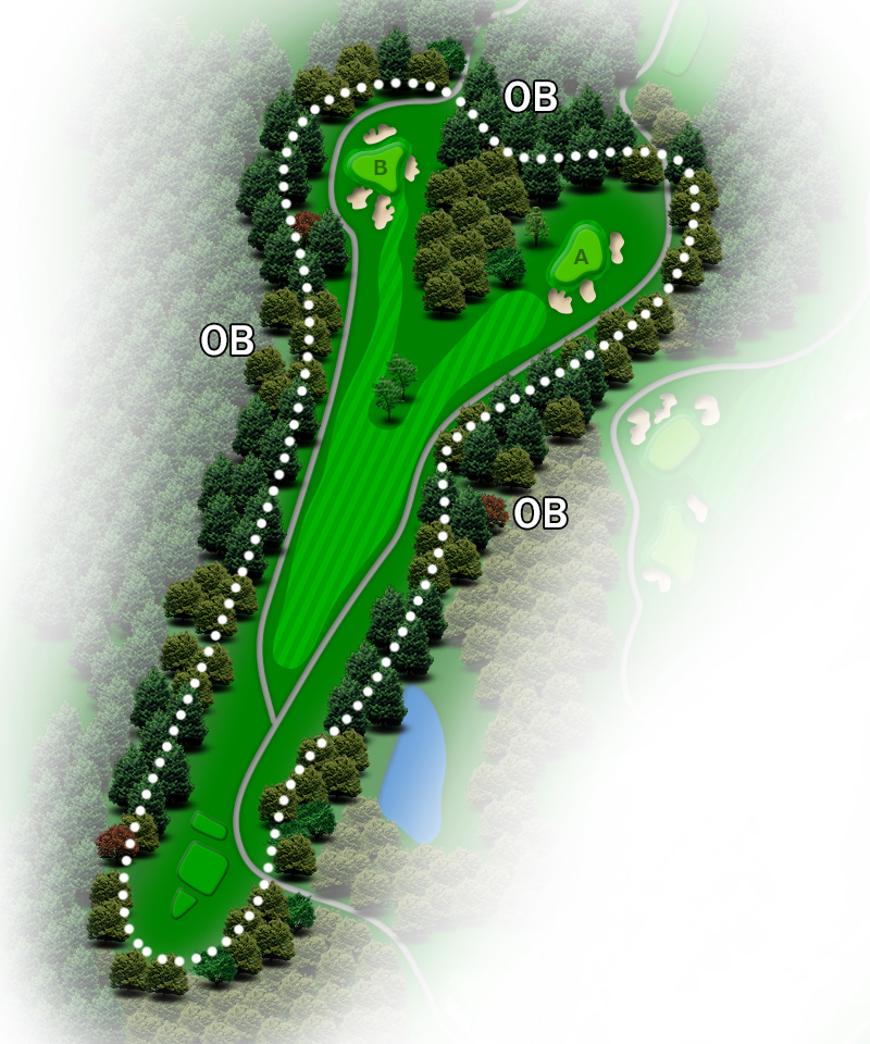 河口湖カントリークラブ 東コース6番ホール コース図