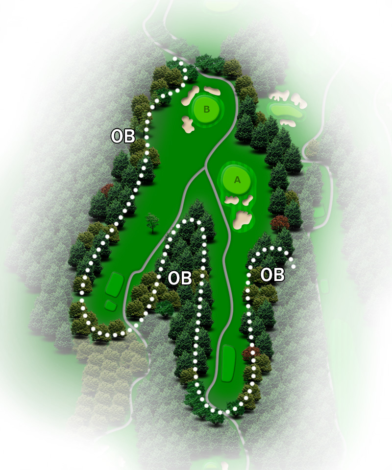 河口湖カントリークラブ 東コース7番ホール コース図