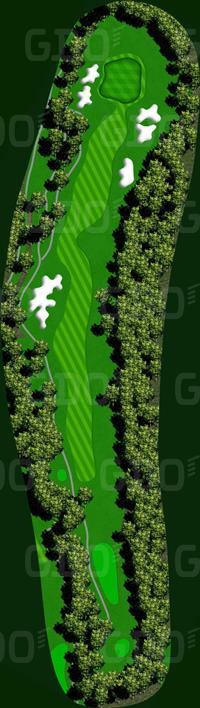 ベルフラワーカントリー倶楽部 OUT9番ホール コース図